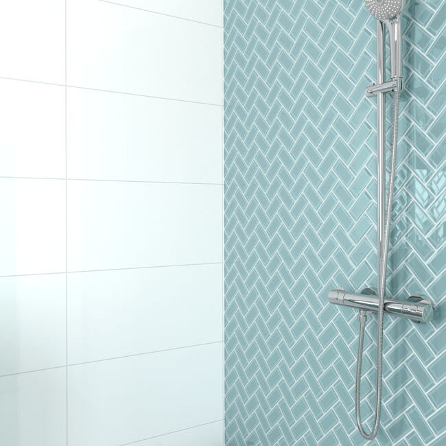 Mozaika Metro Light Blue Chevron 27.9 x 27.4 Artens