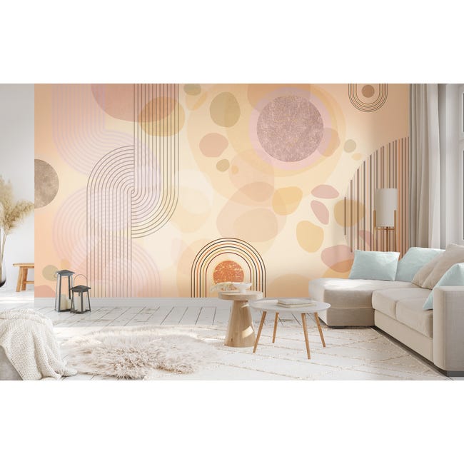 Mural Caramel modern kształty 500 x 280 cm delikatna struktura