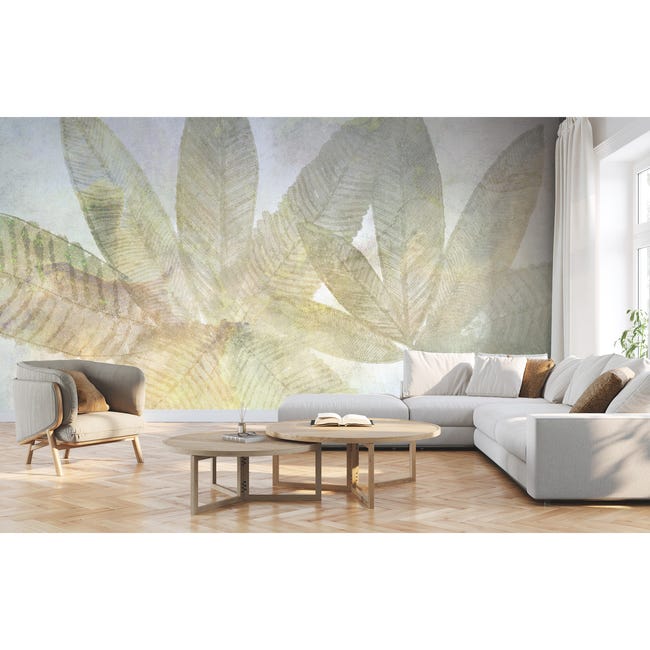 Mural Chestnut liście kasztanowca 500 x 280 cm delikatna struktura