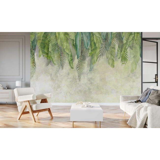Mural Fresh Egzotyczne Liście 400 x 280 cm delikatna struktura