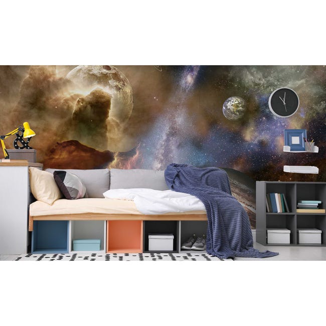 Mural Galactic Planety 500 x 280 cm struktura płótna