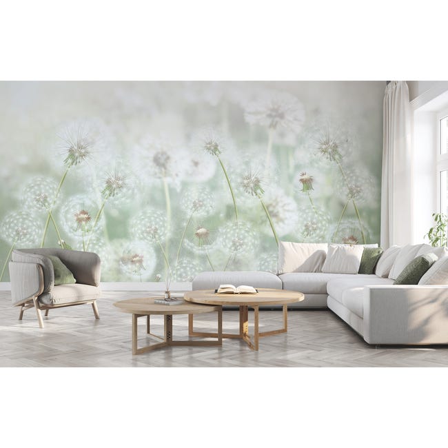 Mural Meadow dmuchawce 500 x 280 cm delikatna struktura