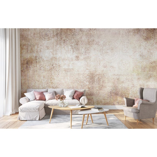 Mural Roots przecierany boho 500 x 280 cm delikatna struktura