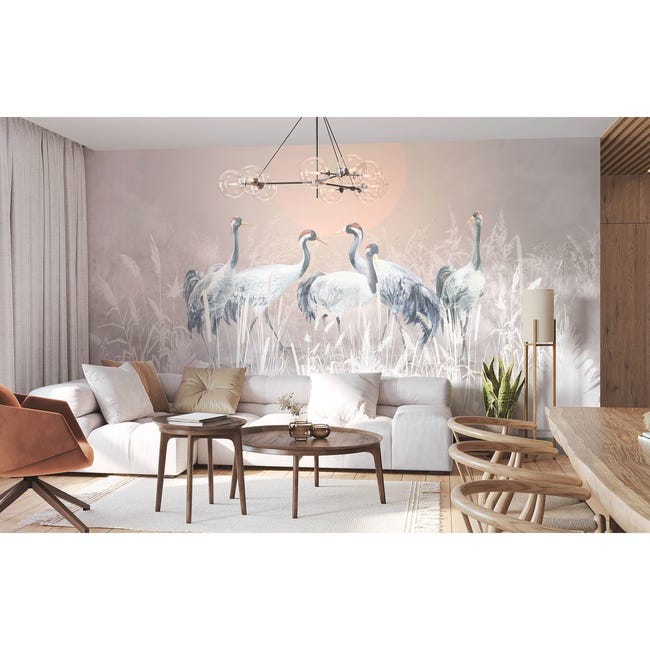 Mural Tsuru żurawie 500 x 280 cm delikatna struktura