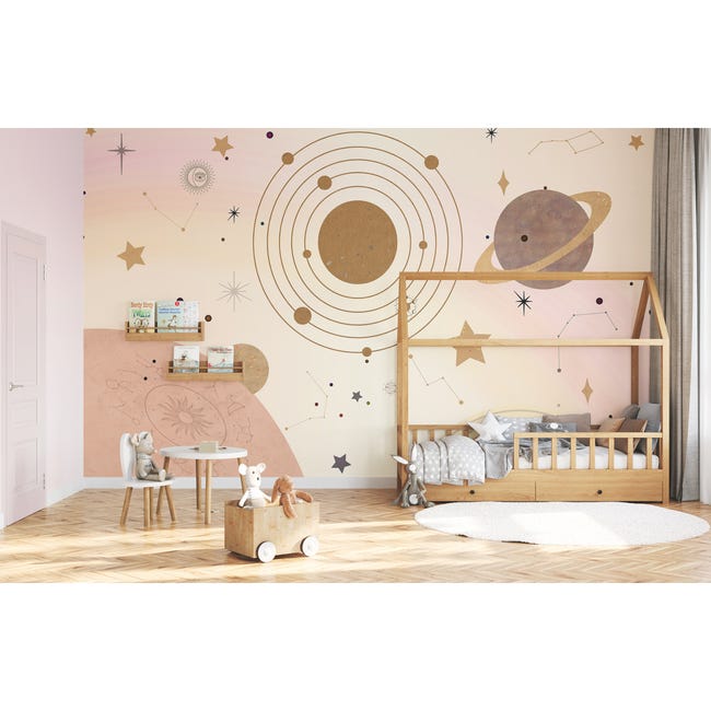 Mural dziecięcy Planets planety 500 x 280 cm delikatna struktura