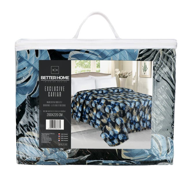 Narzuta Caviar czarno-niebieska 200 x 220 cm