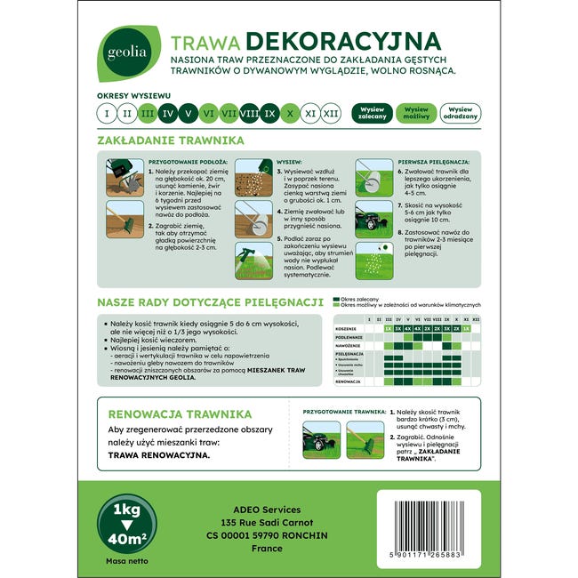 Nasiona trawy dekoracyjnej + mikoryza 1kg Geolia