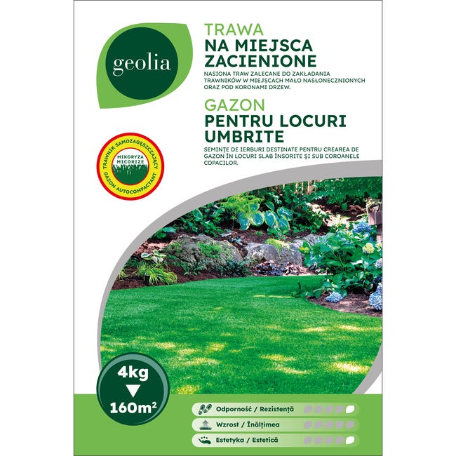 Nasiona trawy do miejsc zacienionych + mikoryza 4kg Geolia