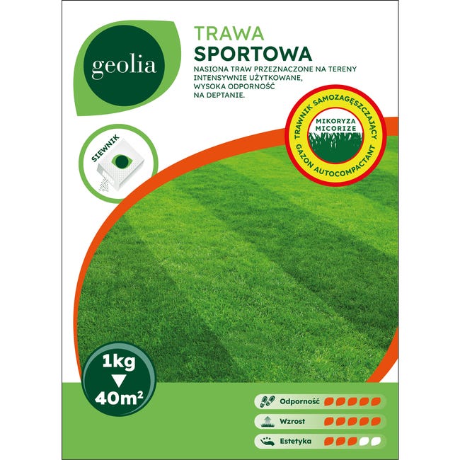 Nasiona trawy na tereny sportowe + mikoryza 1kg Geolia