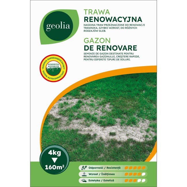 Nasiona trawy renowacyjnej + mikoryza 4kg Geolia