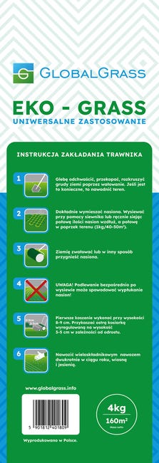 Nasiona trawy uniwersalnej Eko-Grass 4kg Global Grass