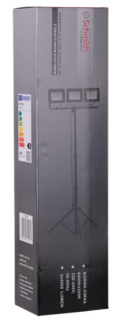 Naświetlacz LED 3 x 50 W 3 x 4000 lm IP65 czarny