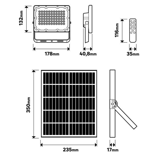Naświetlacz solarny Bevo 60 srebrny IP65 LED Inspire