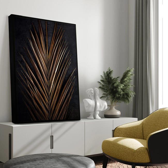 Obraz Złoty Liść Palmy 70 x 100 cm