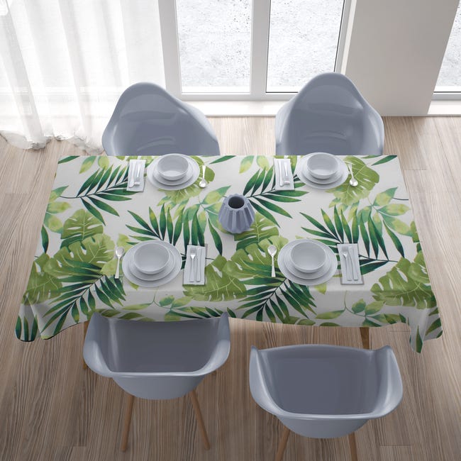 Obrus na stół Green Leaves zielony 110 x 160 cm