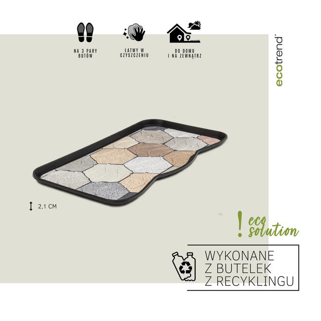 Ociekacz na buty Hexagon Stones 75 x 38 cm z recyklingu