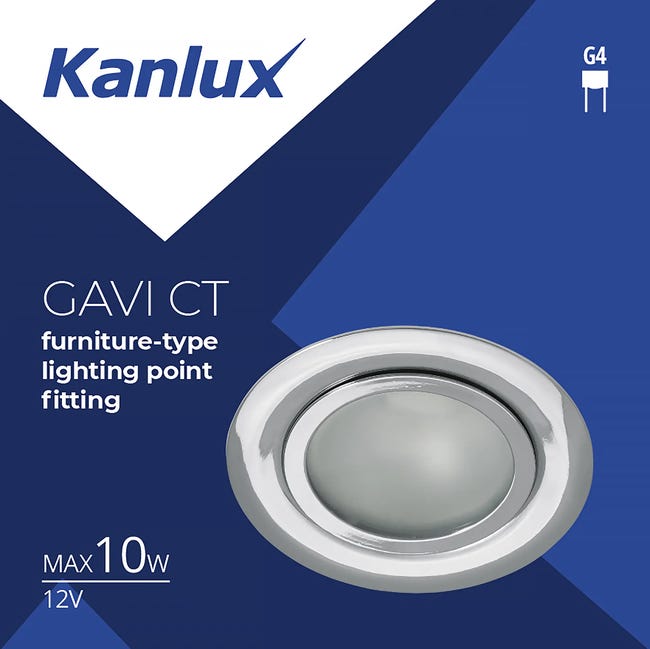 Oczko meblowe GAVI CT-2116B-C chrom okrągłe G4 KANLUX