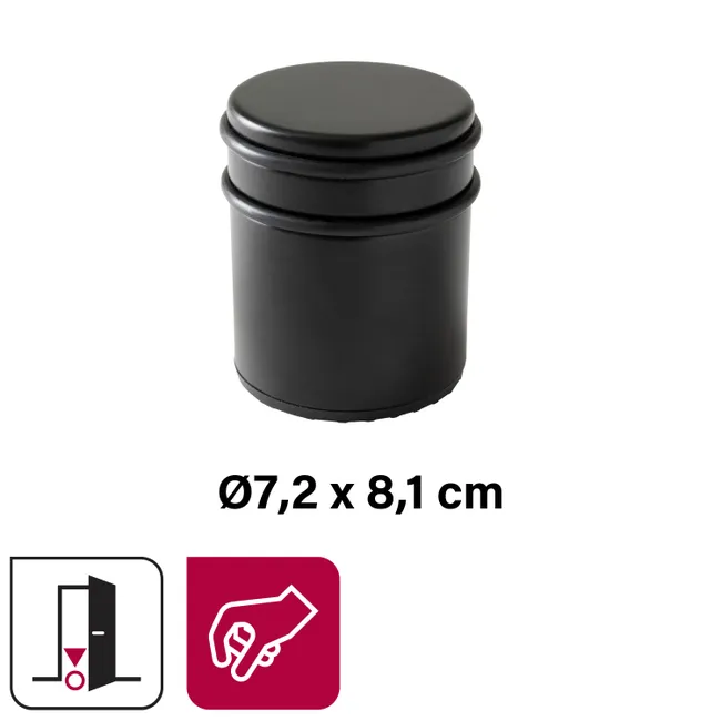 Odbojnik do drzwi wysoki czarny śr.7.2 cm