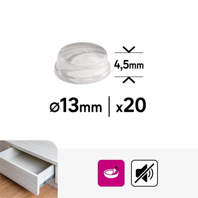 Odbojnik samoprzylepny do mebli 13 mm 20 szt. Standers