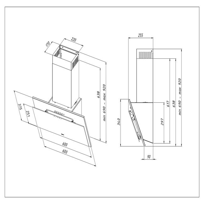 Okap kominowy Juno Eco 60 T300 60 cm Akpo