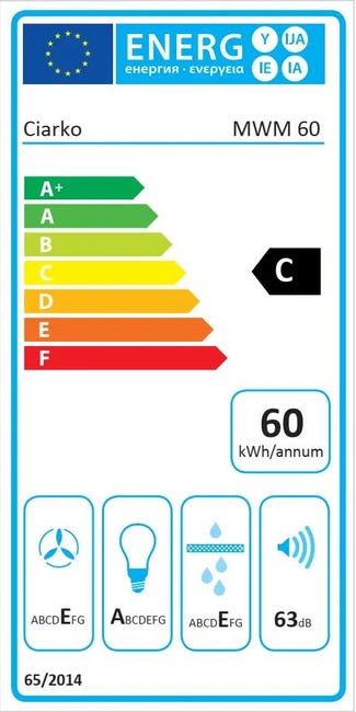 Okap kominowy MWM 60 BL GL 60 cm Ciarko