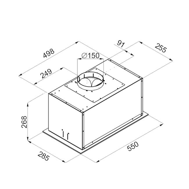 Okap podszafkowy MM-Box 60 cm czarny VDB