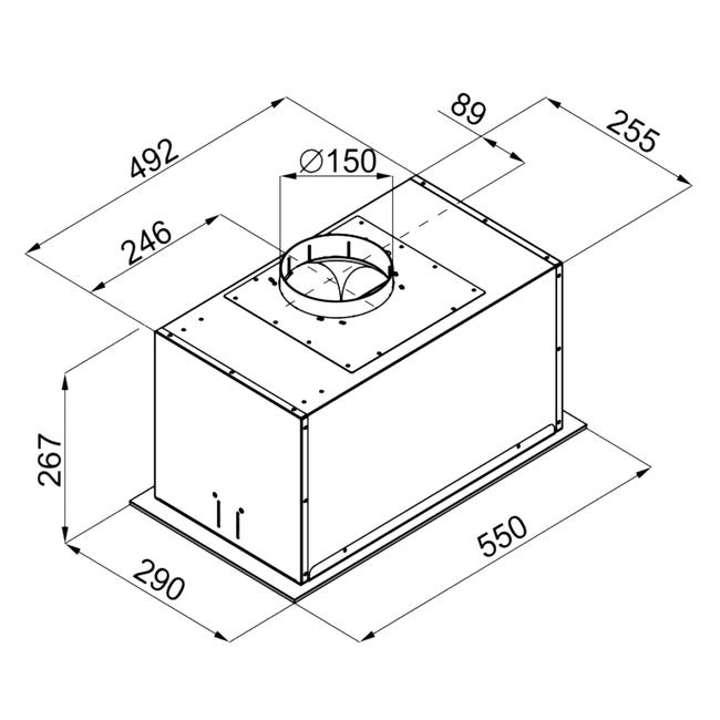 Okap podszafkowy Nova Box 60 cm czarny VDB