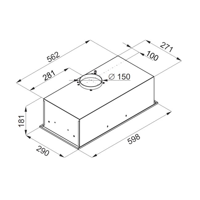 Okap podszafkowy SL-BOX Glass WH 60 cm Ciarko