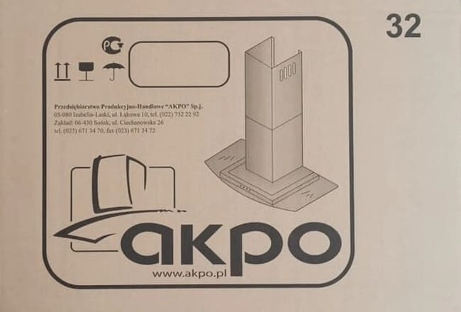 Okap podszafkowy WK-12 Neva 60 cm czarny Akpo