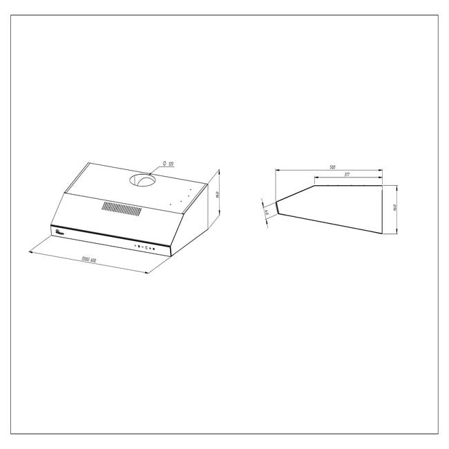 Okap podszafkowy WK-9 K-Glass 50 cm Akpo