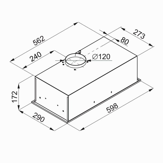 Okap podszafkowy We-Box 60 cm czarny VDB