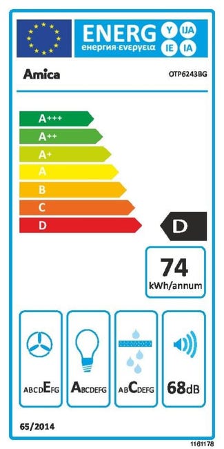 Okap podszafkowy teleskopowy OTP6243BG 60 cm czarny Amica