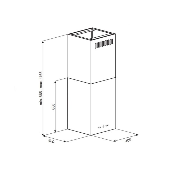 Okap wyspowy KRW 40 cm czarny Ciarko