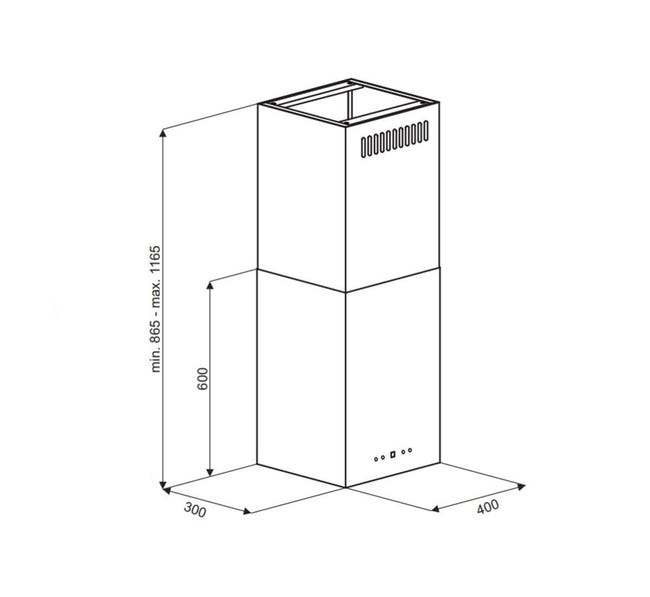 Okap wyspowy KRW 40 cm inox Ciarko