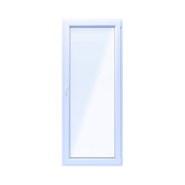 Okno PCV 2-szybowe balkonowe OB3 złoty dąb 865x2095 mm otwierane do wewnątrz prawe Witraż