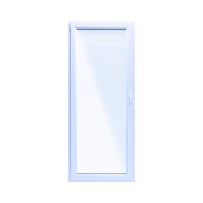Okno PCV 2-szybowe balkonowe OB4 złoty dąb 865x2095 mm otwierane do wewnątrz lewe Witraż