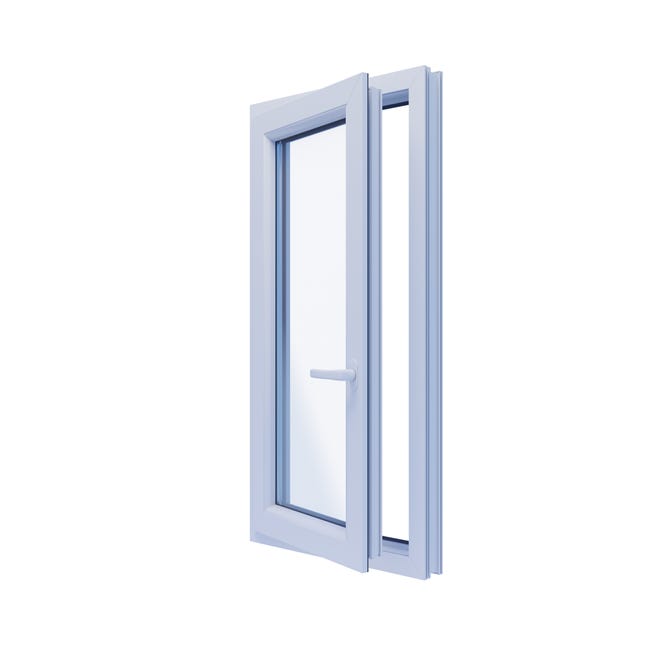 Okno PCV 2-szybowe fasadowe 011 białe 565x1135 mm otwierane do wewnątrz lewe