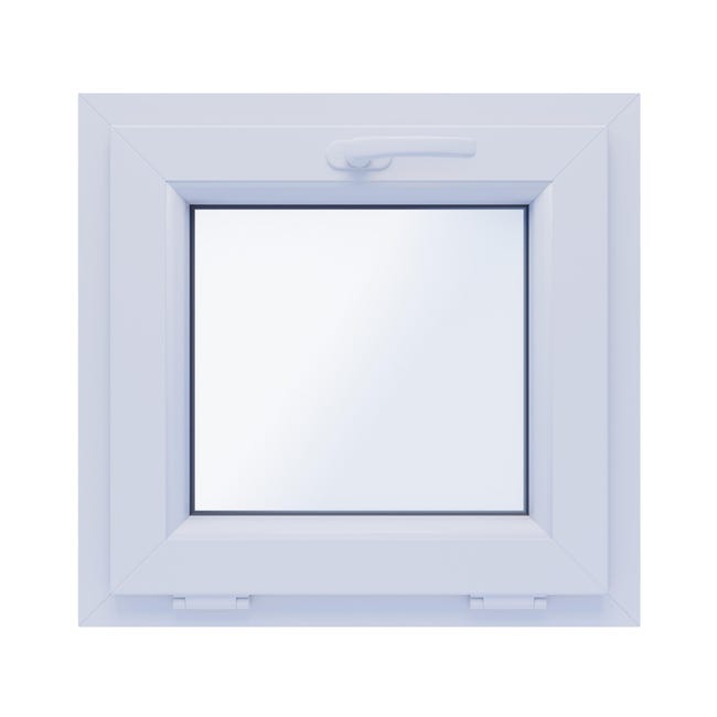 Okno PCV 2-szybowe fasadowe O1 orzechowe 565x535 mm uchylne do wewnątrz