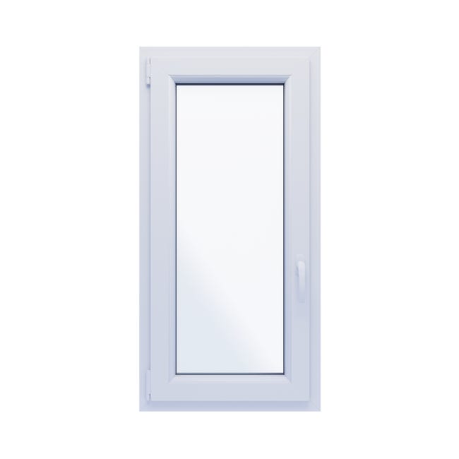 Okno PCV 2-szybowe fasadowe O11/85 złoty dąb 565x1135 mm otwierane do wewnątrz lewe Witraż