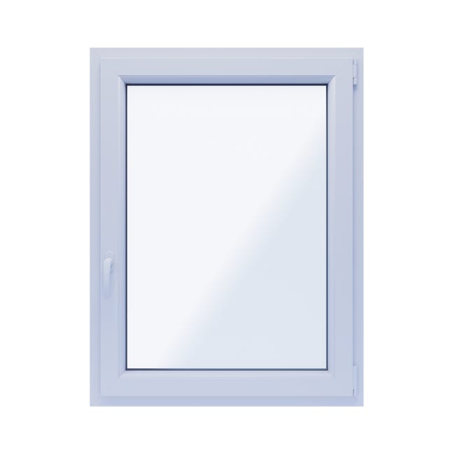 Okno PCV 2-szybowe fasadowe O14 złoty dąb 865x1135 mm otwierane do wewnątrz prawe Witraż