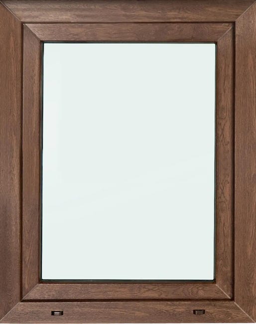 Okno PCV 2-szybowe fasadowe O16 Orzech 1165x1135 mm otwierane do wewnątrz prawe
