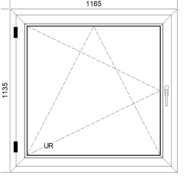Okno PCV 2-szybowe fasadowe O17 złoty dąb O17 1165x1135 mm otwierane do wewnątrz lewe