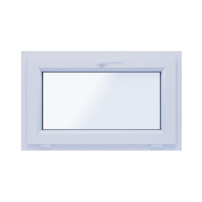 Okno PCV 2-szybowe fasadowe O2 orzechowe uchylne do wewnątrz 865x535 mm Witraż