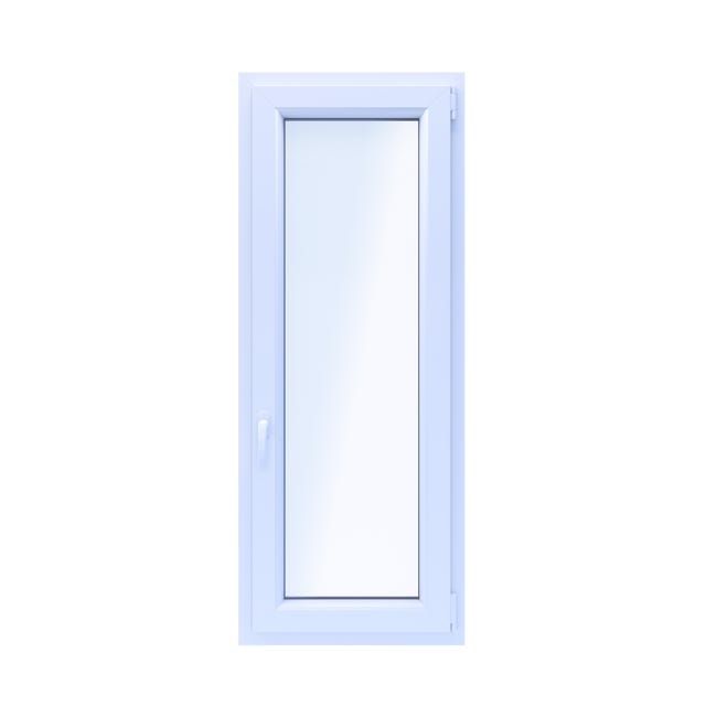 Okno PCV 2-szybowe fasadowe O26 złoty dąb 565x1435 mm otwierane do wewnątrz prawe Witraż