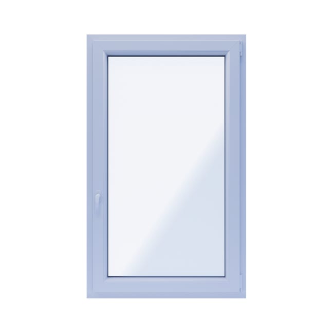 Okno PCV 2-szybowe fasadowe O30 złoty dąb 865x1435 mm otwierane do wewnątrz prawe Witraż