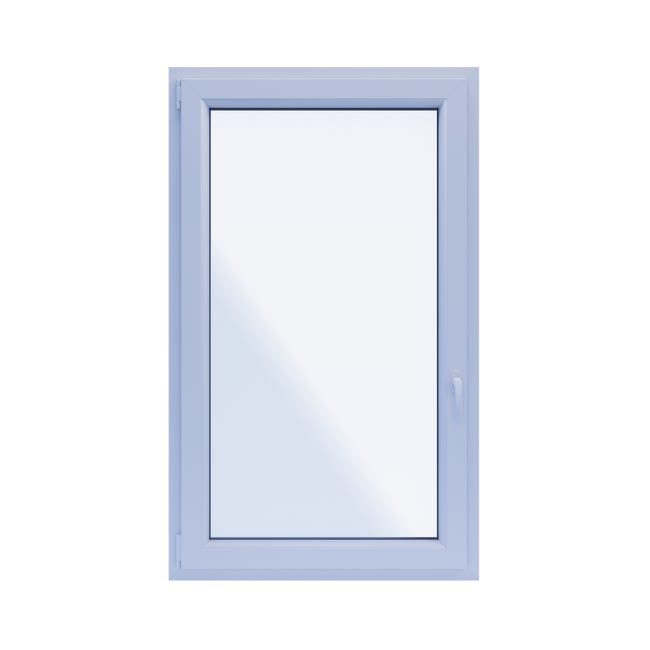 Okno PCV 2-szybowe fasadowe O31 złoty dąb 865x1435 mm otwierane do wewnątrz lewe Witraż