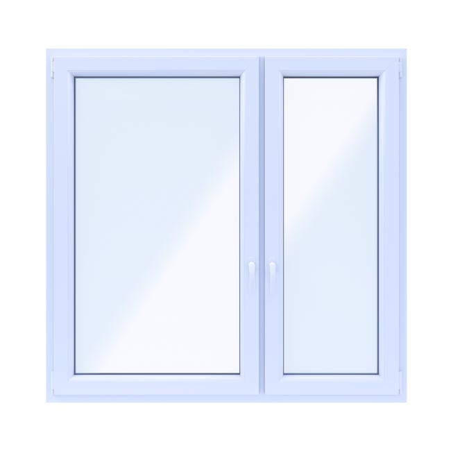Okno PCV 2-szybowe fasadowe O34A złoty dąb 1465x1435 mm otwierane do wewnątrz prawe Witraż