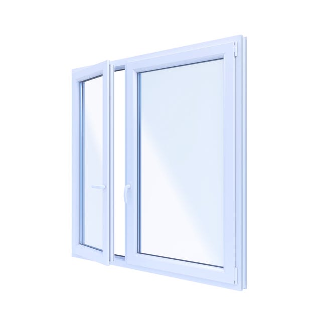Okno PCV 2-szybowe fasadowe O35 białe 1465x1435 mm otwierane do wewnątrz lewe