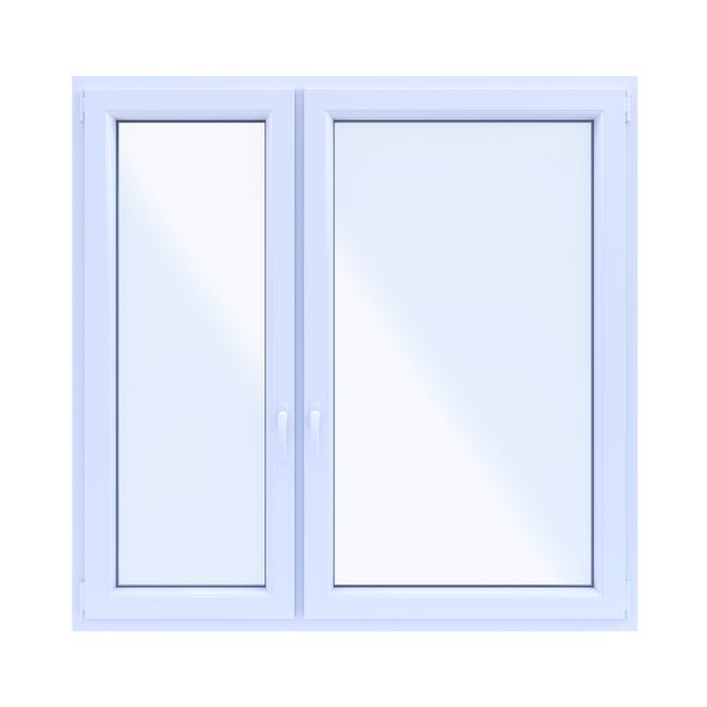 Okno PCV 2-szybowe fasadowe O35A złoty dąb 1465X1435 mm otwierane do wewnątrz lewe Witraż
