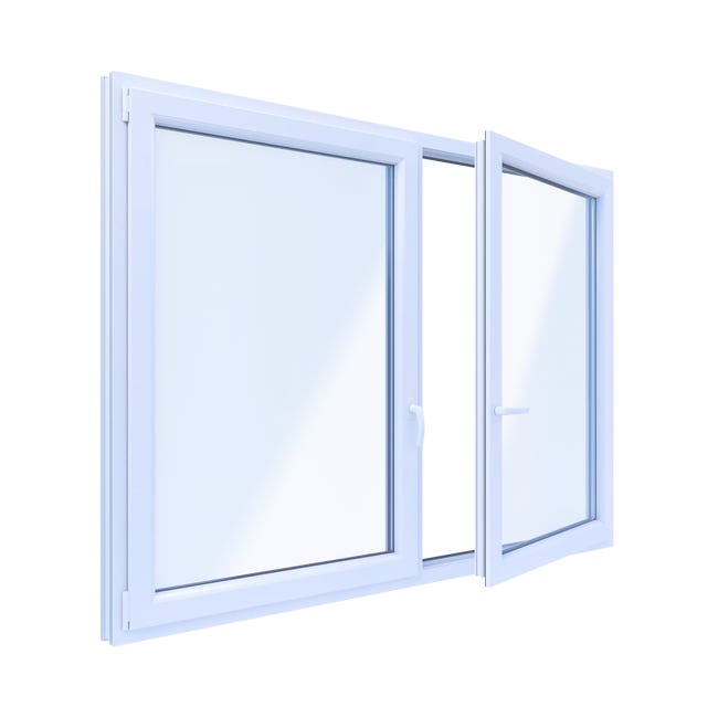 Okno PCV 2-szybowe fasadowe O38 białe 2065x1435 mm otwierane do wewnątrz prawe